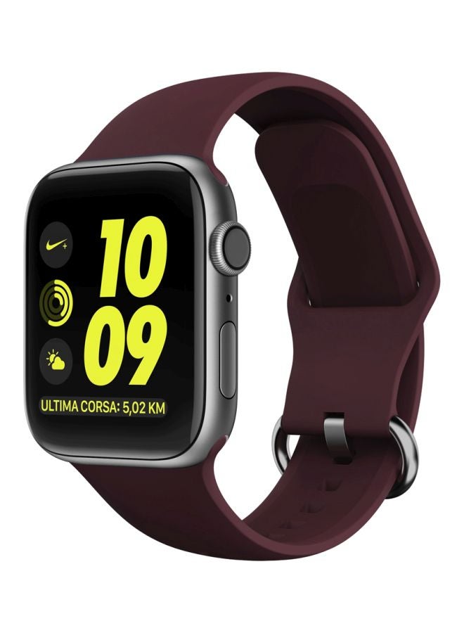 Perfii Replacement Band For Apple Watch Series 5/4/3/2/1 44/42 mm Wine Red - Image 1