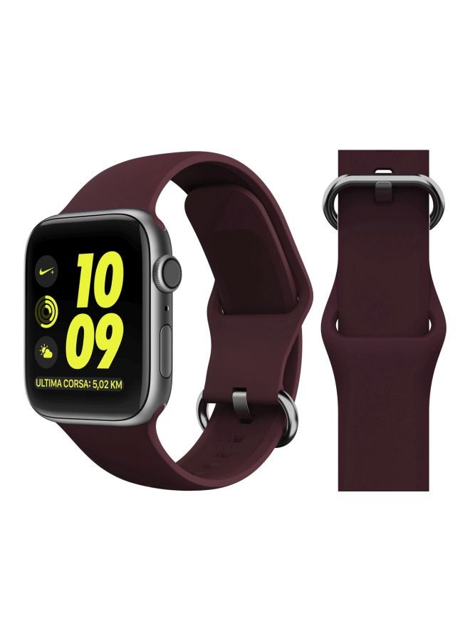 Perfii Replacement Band For Apple Watch Series 5/4/3/2/1 44/42 mm Wine Red - Image 2