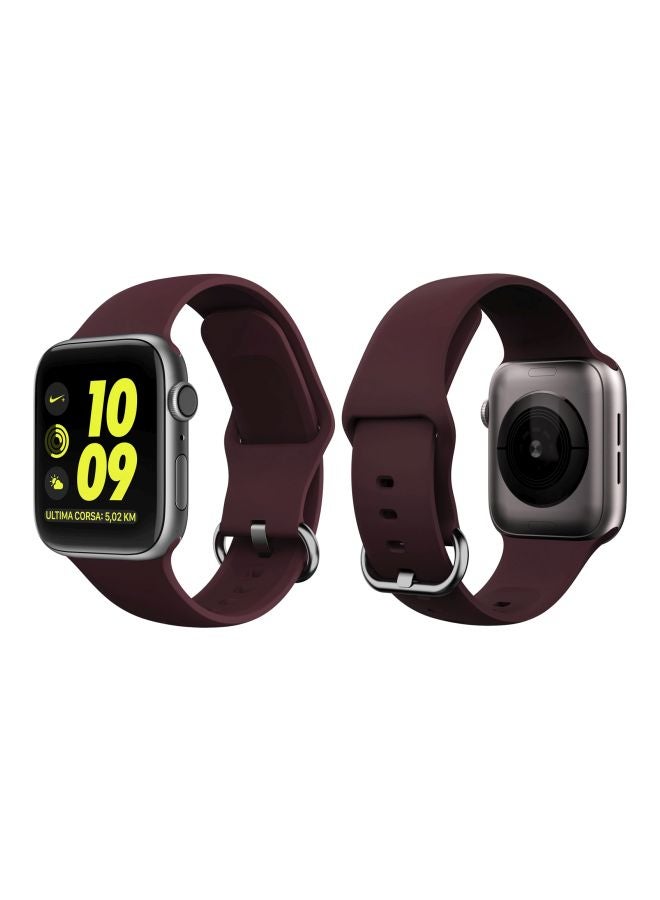Perfii Replacement Band For Apple Watch Series 5/4/3/2/1 40/38 mm Wine Red - Image 3