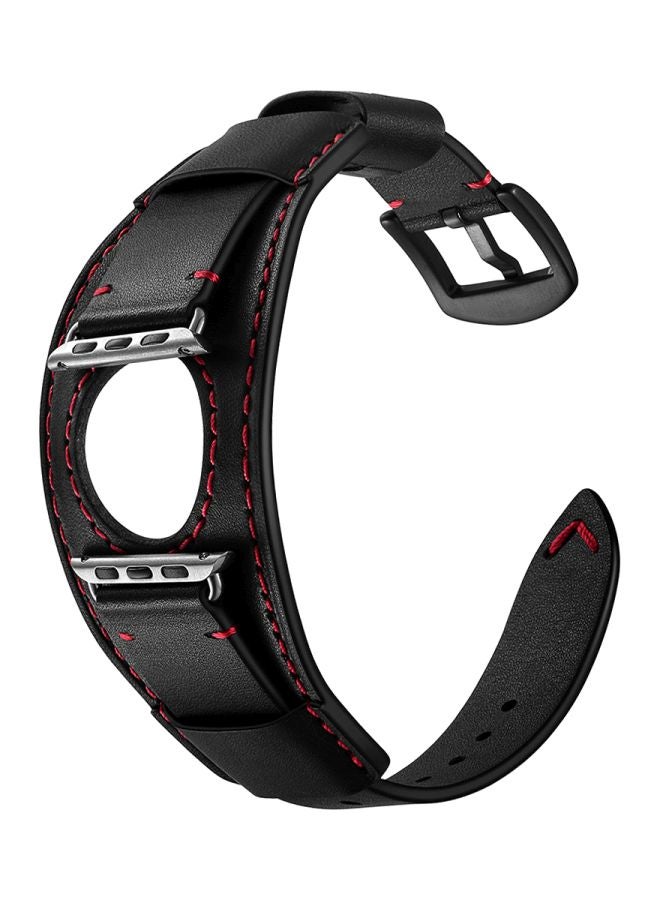 Perfii Replacement Band For Apple Watch Series 5/4/3/2/1 44/42 mm Black/Red - Image 1