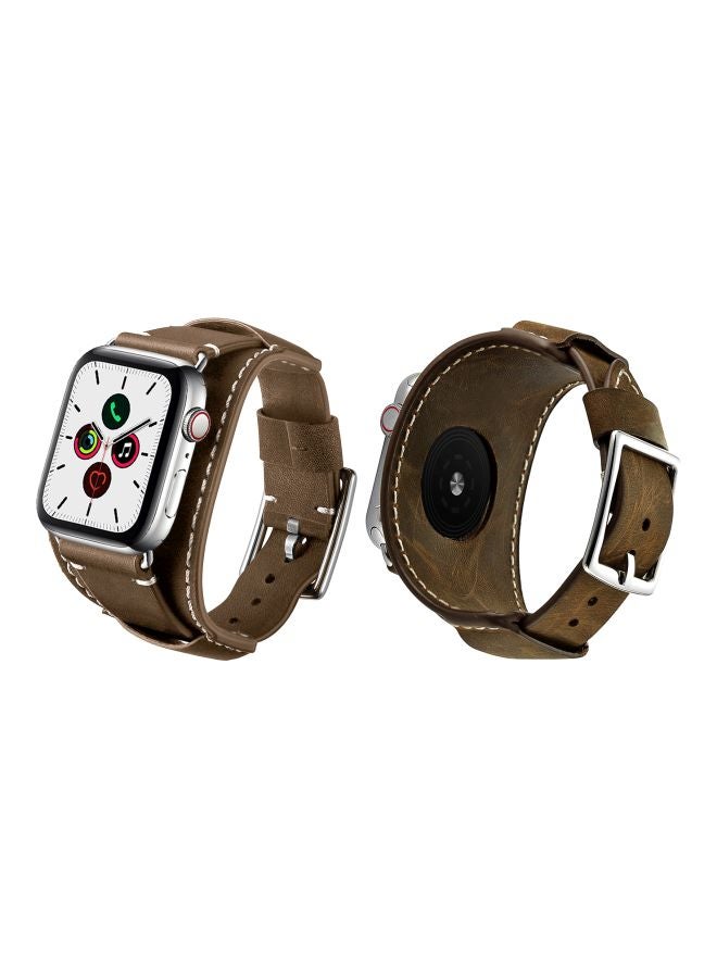 Perfii Replacement Band For Apple Watch Series 5/4/3/2/1 44/42 mm Rough Brown - Image 2