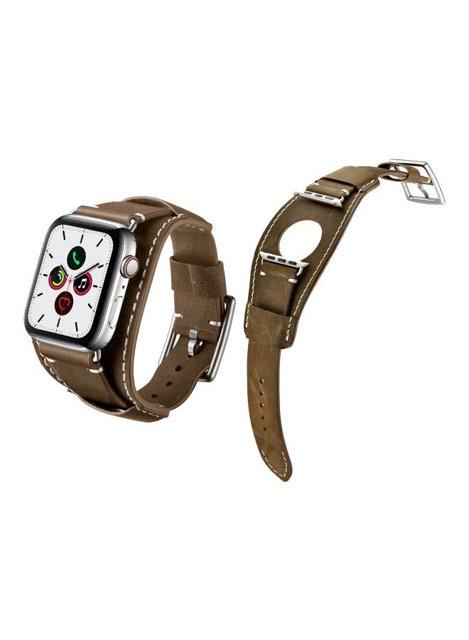 Perfii Replacement Band For Apple Watch Series 5/4/3/2/1 44/42 mm Rough Brown - Image 3