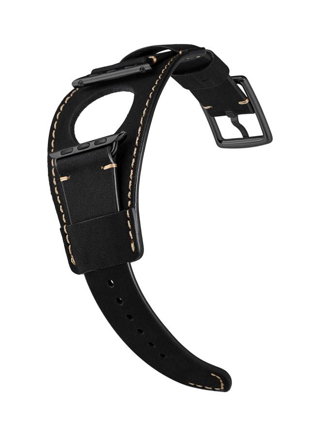 Perfii - Replacement Band For Apple Watch Series 5/4/3/2/1 40/38 mm Double Black - Image 1