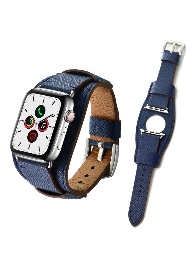Perfii - Replacement Band For Apple Watch Series 5/4/3/2/1 40/38 mm Dark Blue - Image 1