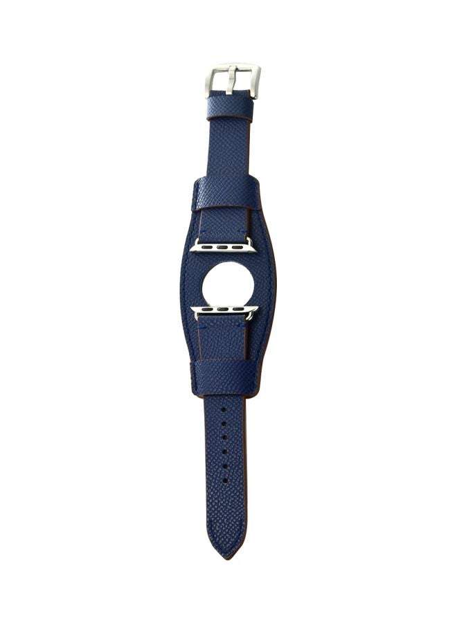Perfii - Replacement Band For Apple Watch Series 5/4/3/2/1 40/38 mm Dark Blue - Image 1