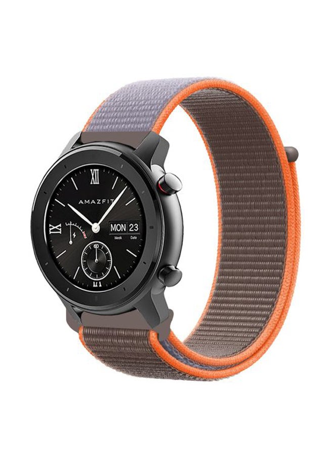 بيرفيي سوار بديل لساعة  أمازفيت GTR الذكية مقاس 42 مم بني/ برتقالي فيتامين - Image 1