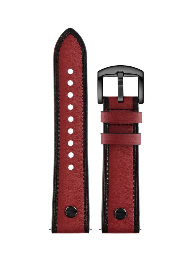 Perfii One Rivet Replacement Band For Amazfit GTR Smartwatch 47 mm Wine Red - Image 1