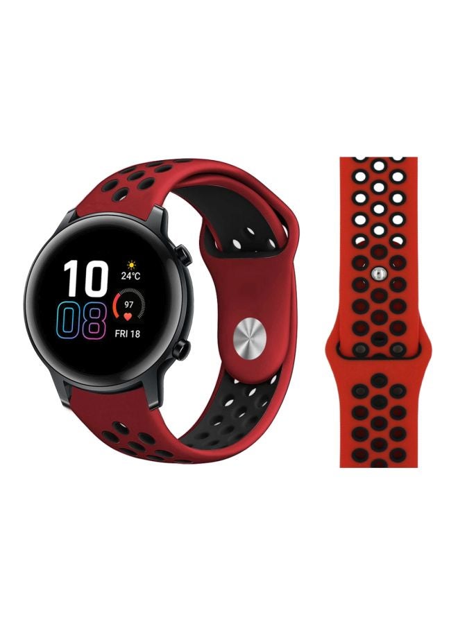 Perfii Replacement Band For Honor MagicWatch 2 42mm Red/Black - Image 2