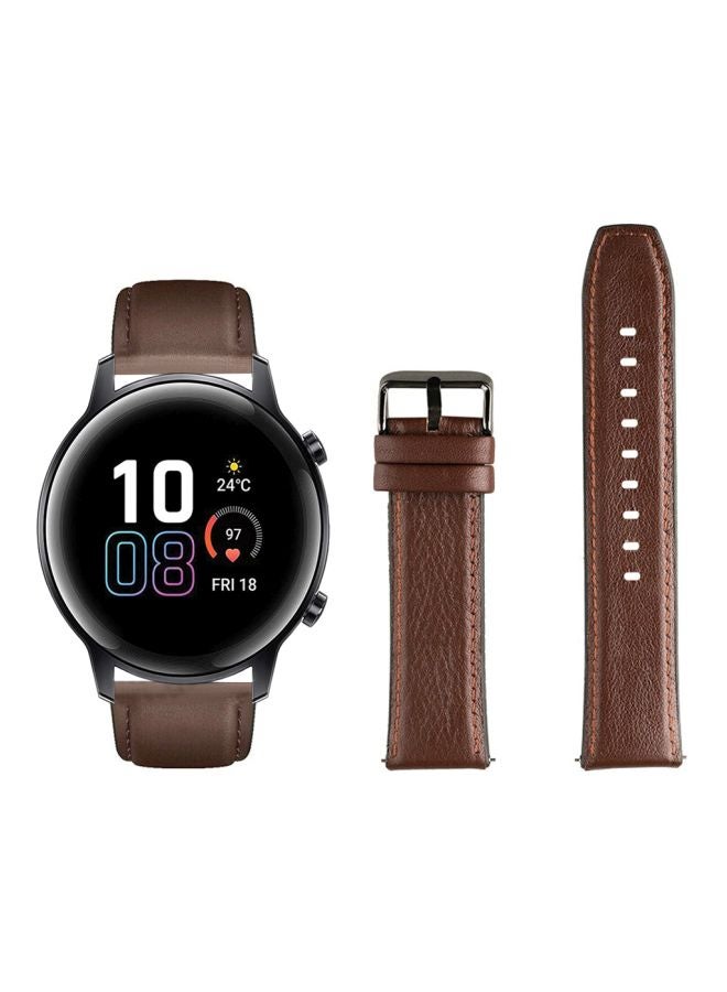 Perfii Replacement Band For Honor MagicWatch 2 42mm Dark Brown - Image 2