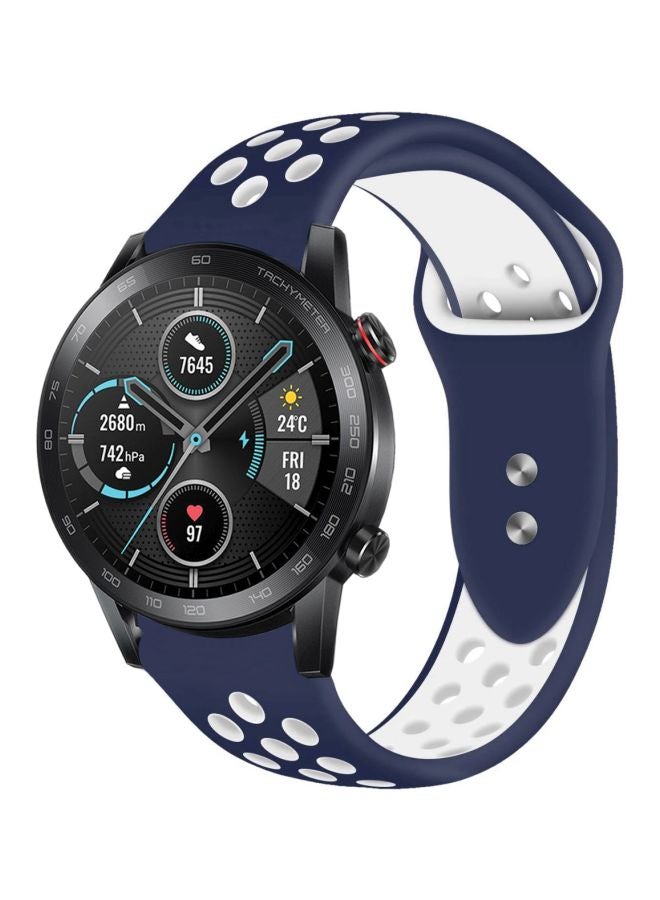 بيرفيي سوار بديل لساعة هونر ماجيك 2 مقاس 46 مم أزرق / أبيض - Image 1