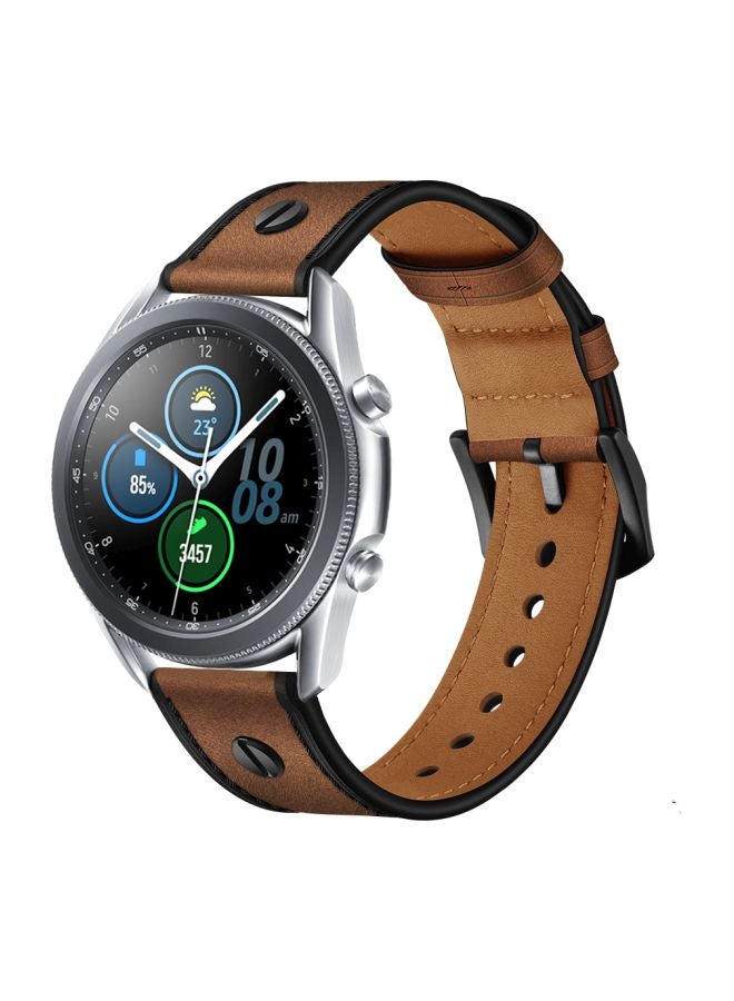Perfii Replacement Band For Samsung Galaxy Watch3 45mm Rough Brown - Image 2