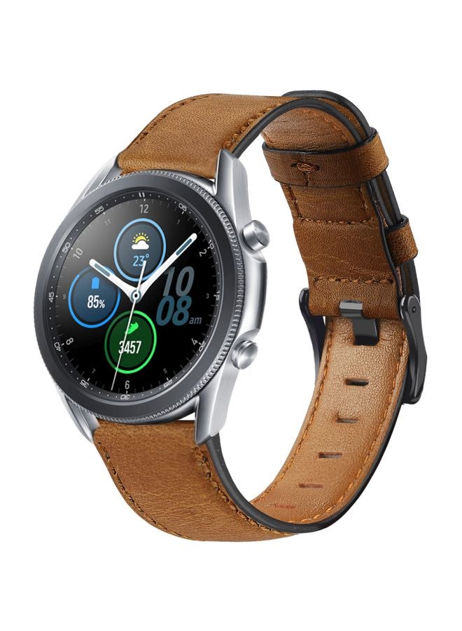Perfii Replacement Band For Samsung Galaxy Watch3 45mm Brown - Image 2