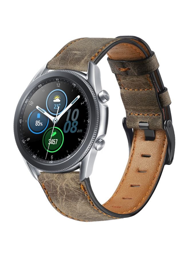 Perfii Replacement Band For Samsung Galaxy Watch3 45mm Light Brown - Image 2