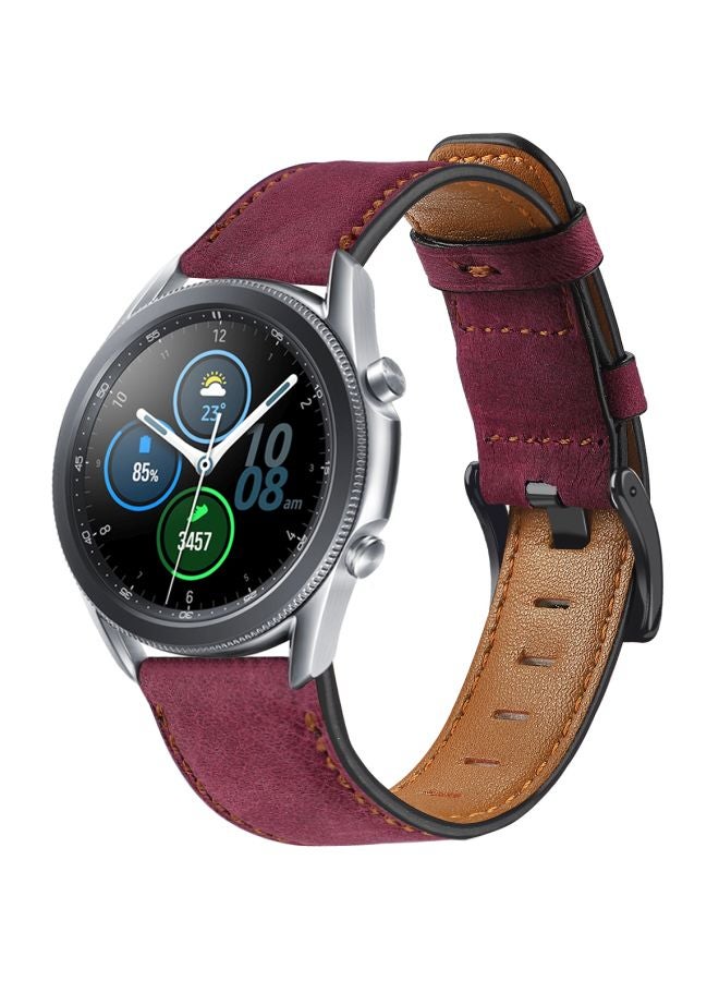 Perfii Replacement Band For Samsung Galaxy Watch3 45mm Wine Red  - Image 2