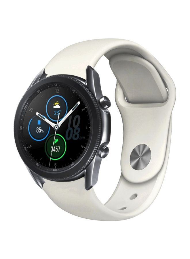 بيرفيي سوار بديل لساعة سامسونج جالاكسي 3 مقاس 45 مم أبيض ناعم - Image 1