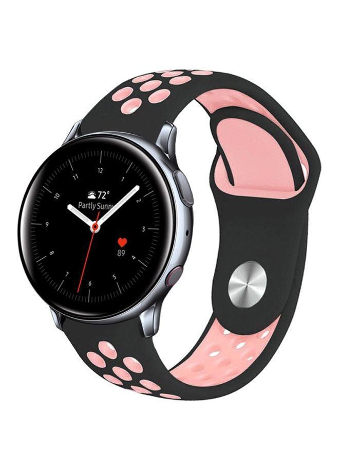 Perfii Replacement Band For Samsung Active 2 40/44mm Black/Light Pink - Image 1