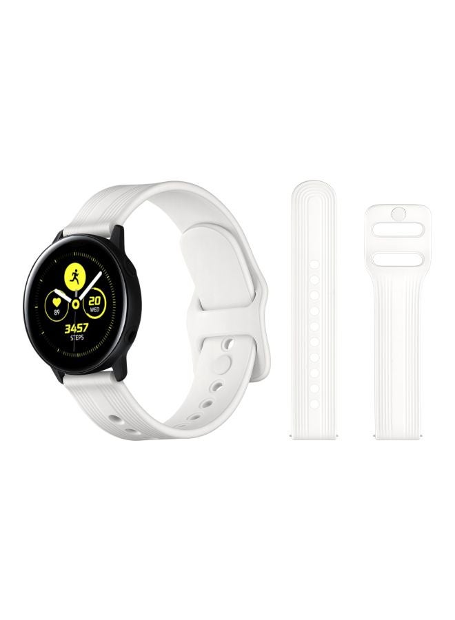 Perfii Flat Pin Replacement Band For Samsung Active 2 40/44mm White - Image 2