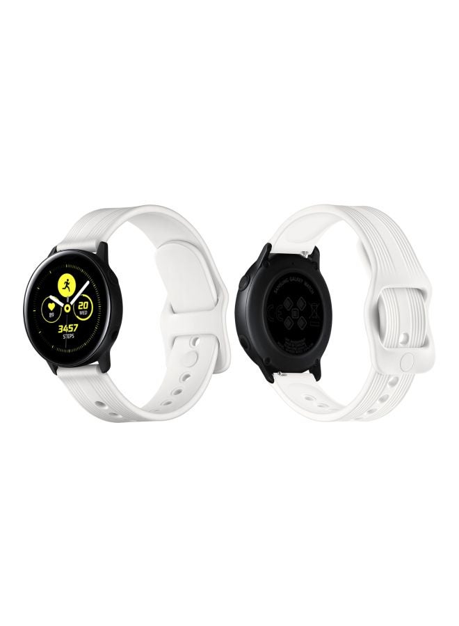 Perfii Flat Pin Replacement Band For Samsung Active 2 40/44mm White - Image 3