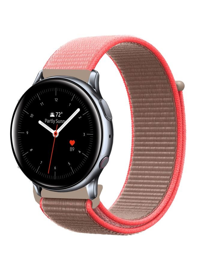Perfii Replacement Band For Samsung Active 2 40/44mm Neon Pink/Brown - Image 1