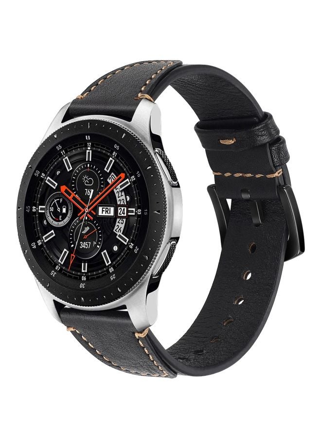 بيرفيي سوار بديل نيل مصنوع من الجلد لساعة سامسونج جالاكسي مقاس 46 مم أسود - Image 1