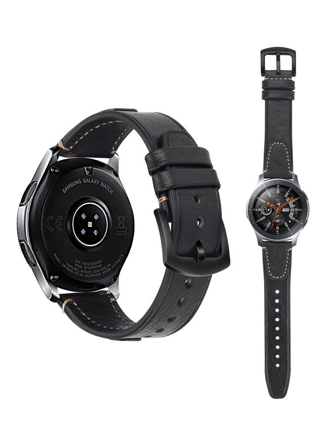 بيرفيي سوار بديل نيل مصنوع من الجلد لساعة سامسونج جالاكسي مقاس 46 مم أسود - Image 2