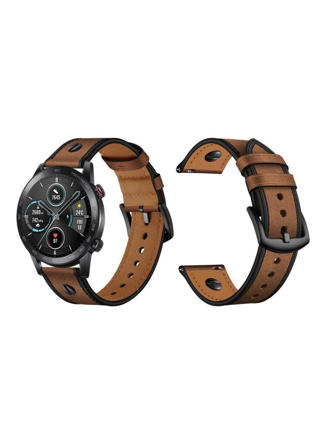 Perfii Replacement Band For Honor MagicWatch 2 46mm Rough Brown - Image 3
