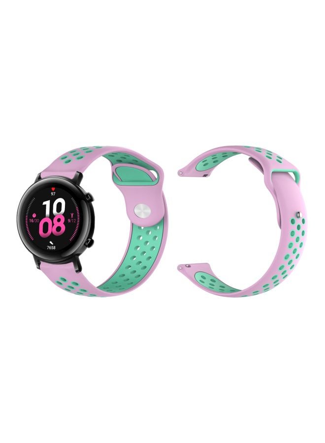 Perfii Replacement Band For Huawei Watch GT 2 42mm Pink/Green - Image 2