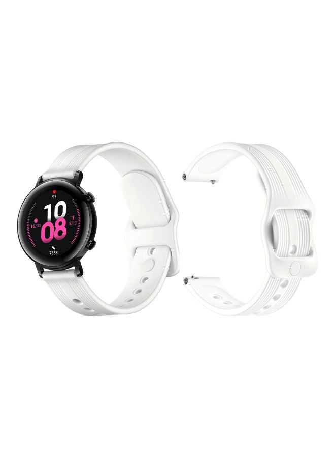 Perfii Replacement Band For Huawei Watch GT 2 42mm White - Image 2