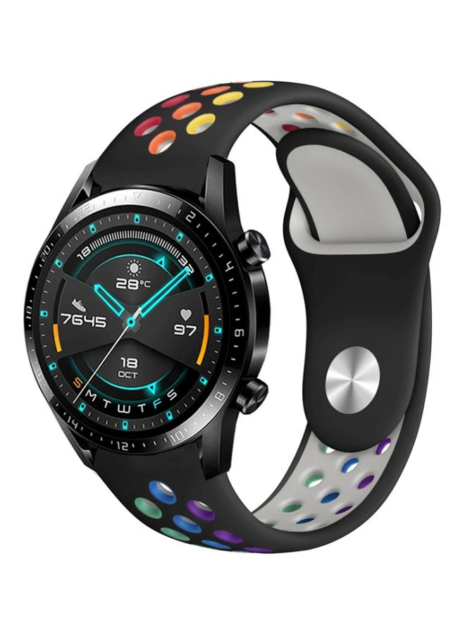 Perfii Replacement Band For Huawei Watch GT 2 46mm Black Rainbow - Image 1