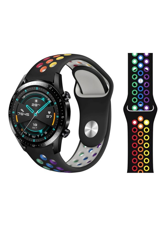 Perfii Replacement Band For Huawei Watch GT 2 46mm Black Rainbow - Image 2