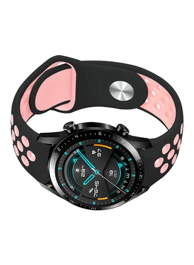Perfii Replacement Band For Huawei Watch GT 2 46mm Black/Light Pink - Image 2