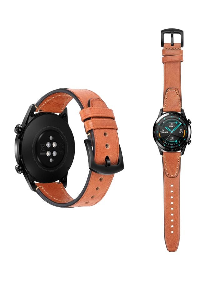 Perfii Replacement Band For Huawei Watch GT 2 - 46mm Coffee Brown - Image 2