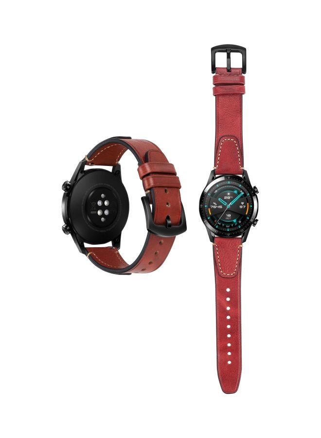 بيرفيي سوار بديل لساعة هواوي GT 2  مقاس - 46 مم أحمر برغندي - Image 2