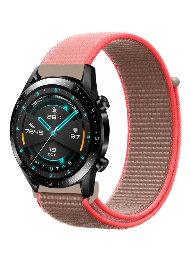 Perfii Replacement Band For Huawei Watch GT 2 - 46mm Neon Pink/Beige - Image 1