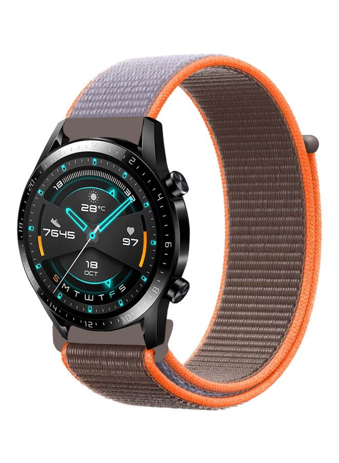 بيرفيي سوار بديل لساعة هواوي GT 2  مقاس - 46 مم رمادي / بني / برتقالي - Image 1