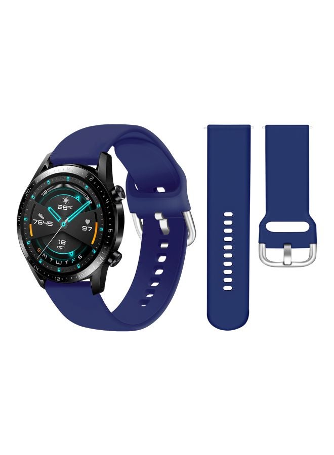بيرفيي سوار بديل لساعة هواوي GT 2  مقاس - 46 مم أزرق داكن - Image 2