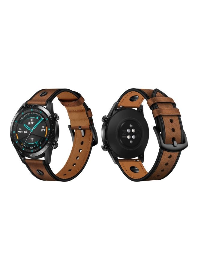 Perfii Replacement Band For Huawei Watch GT 2 - 46mm Rough Brown - Image 2