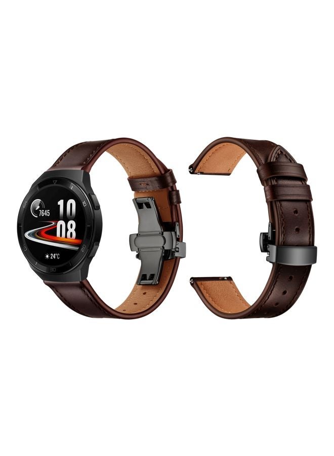 Perfii Replacement Band For Huawei Watch GT 2e - 46mm Dark Brown/Black  - Image 3