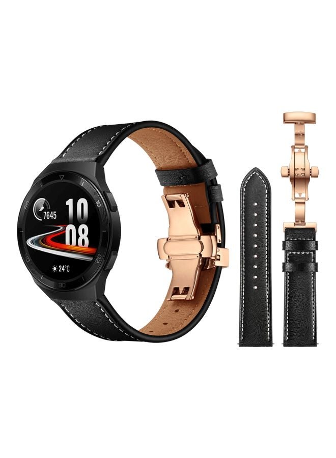 Perfii Replacement Band For Huawei Watch GT 2e - 46mm Black/Rose Gold - Image 2