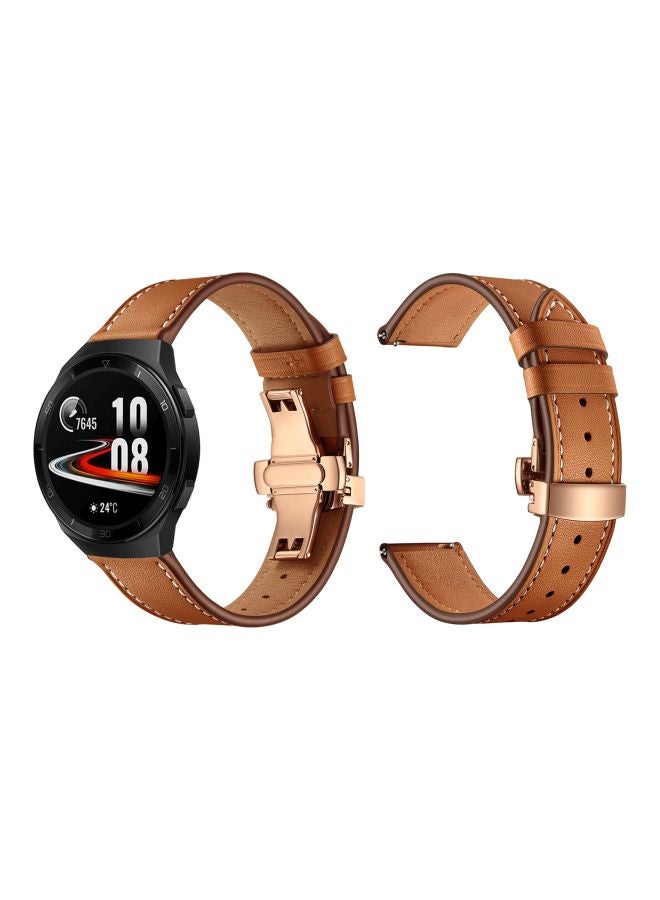 Perfii Replacement Band For Huawei Watch GT 2e - 46mm Brown/Rose Gold  - Image 3