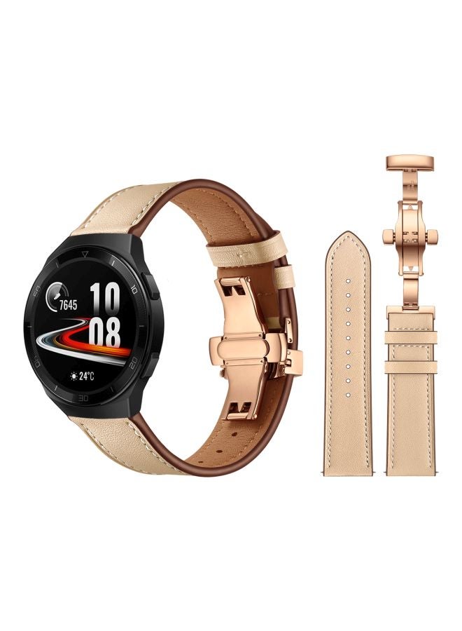 Perfii Replacement Band For Huawei Watch GT 2e - 46mm Cream Sand/Rose Gold - Image 2