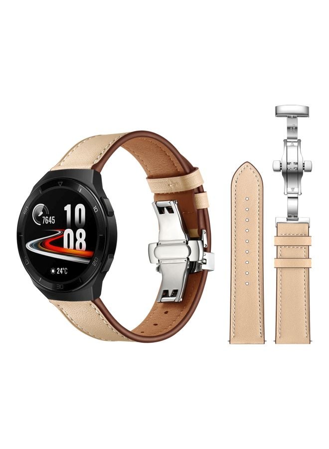 Perfii Replacement Band For Huawei Watch GT 2e - 46mm Cream Sand/Silver - Image 2