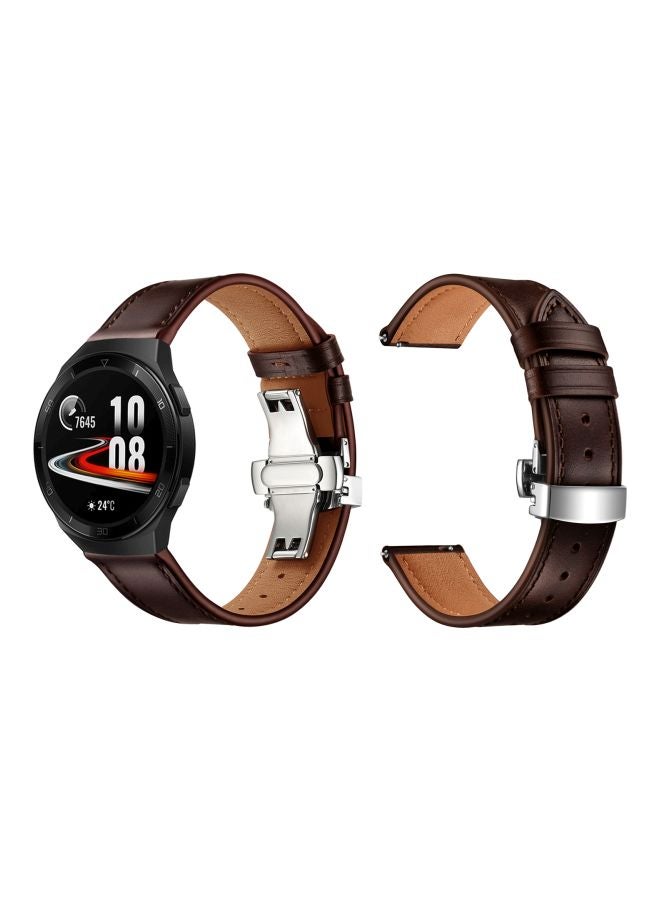 Perfii Replacement Band For Huawei Watch GT 2e - 46mm Dark Brown/Silver  - Image 3