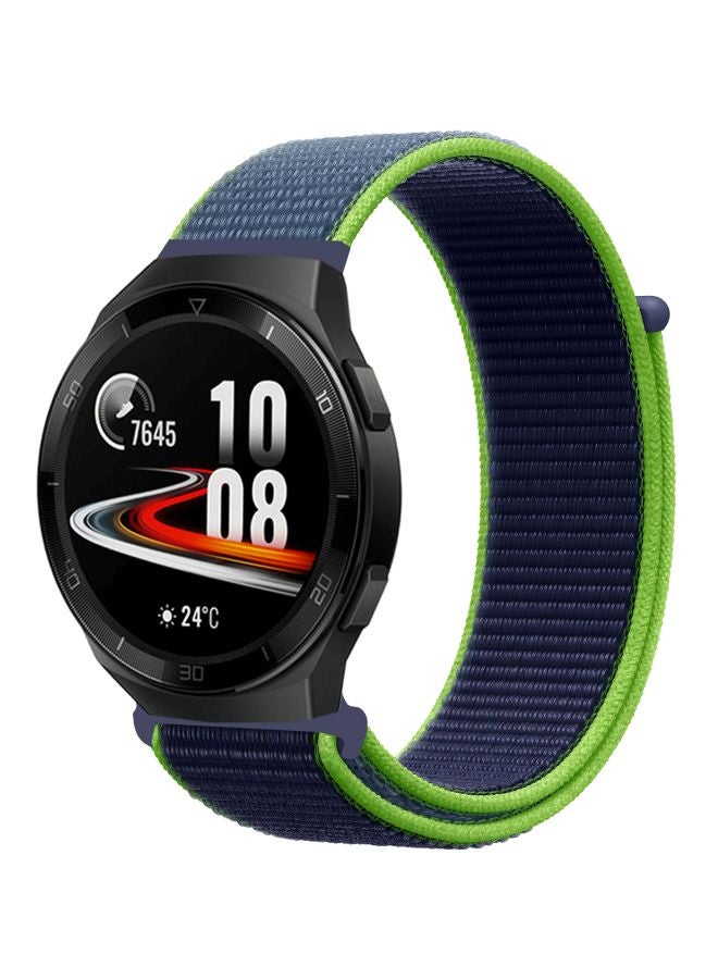 Perfii Replacement Band For Huawei Watch GT 2e 46mm Blue/Neon Lime Green - Image 1