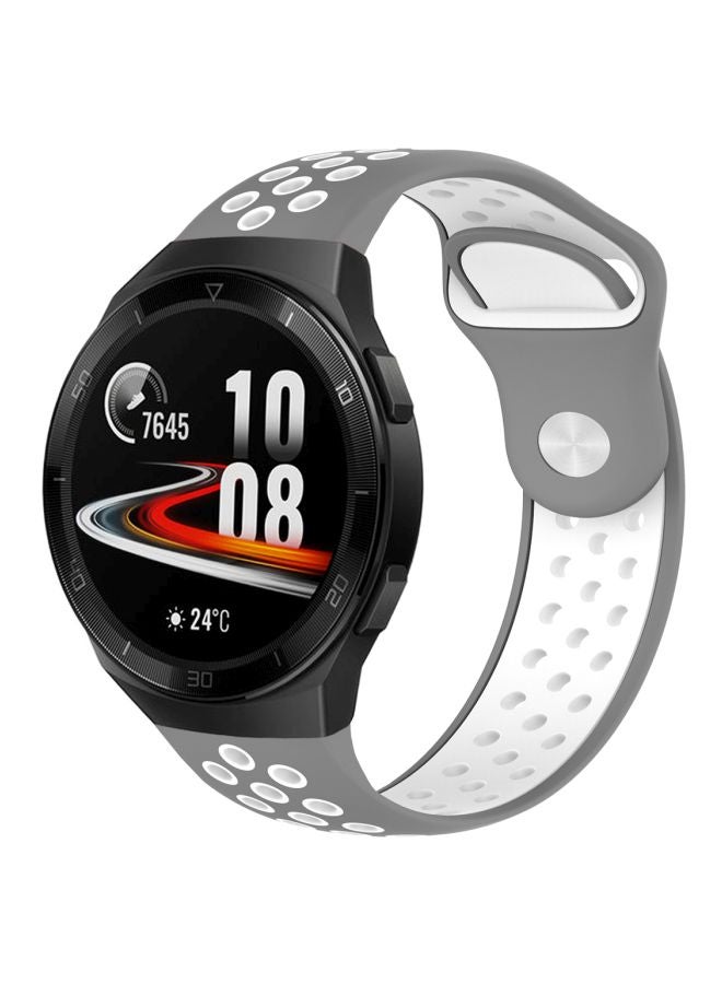 Perfii Replacement Band For Huawei Watch GT 2e 46mm Silver/White  - Image 2