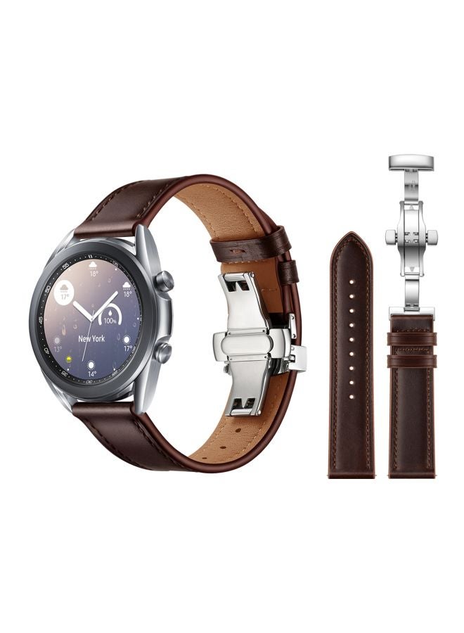 Perfii Replacement Band For Samsung Galaxy Watch3 41mm Dark Brown - Image 2