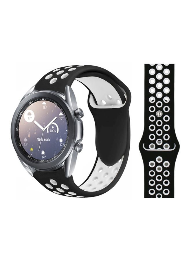 Perfii Replacement Band For Samsung Galaxy Watch3 41mm Black/White - Image 2