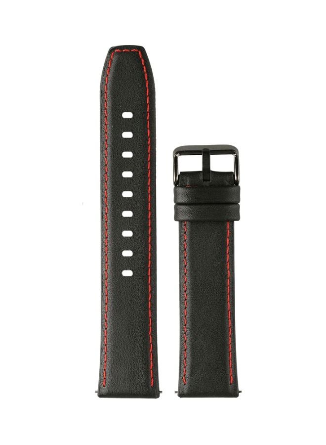 Perfii Replacement Band For Samsung Galaxy Watch3 41mm Black/Red Stitch - Image 1