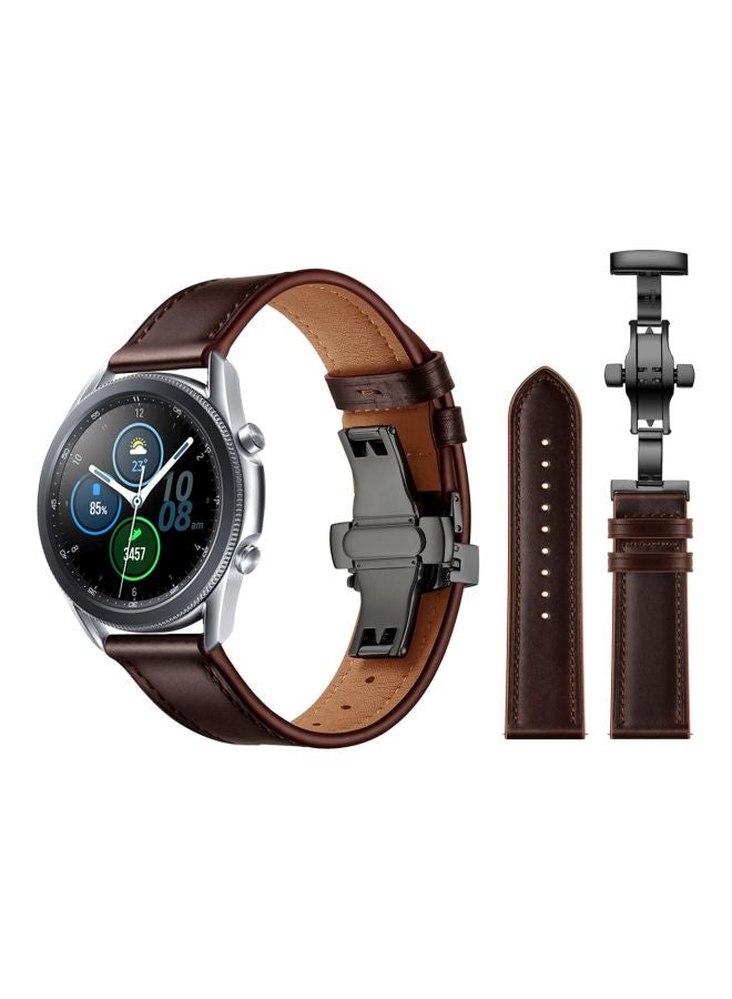 Perfii Replacement Band For Samsung Galaxy Watch 3 45mm Dark Brown - Image 2