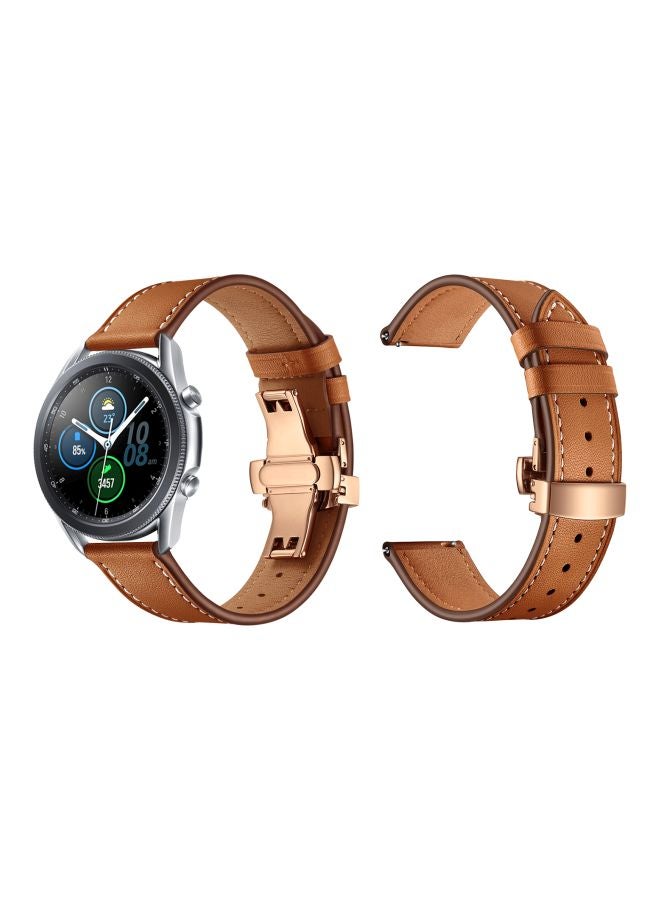 Perfii Replacement Band For Samsung Galaxy Watch 3 45mm Brown - Image 3